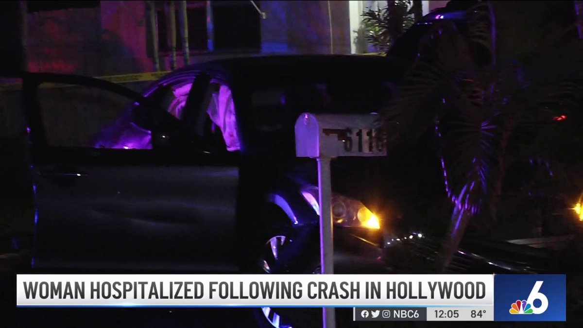 Woman Hospitalized Following Crash in Hollywood – NBC 6 South Florida