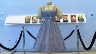 blue and white checked gingham dress Wizard of Oz