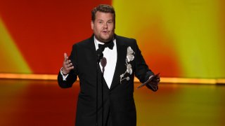 James Corden presents the award for outstanding television movie at the 71st Primetime Emmy Awards on Sunday, Sept. 22, 2019, at the Microsoft Theater in Los Angeles.