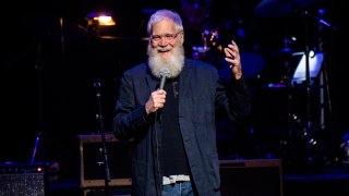 David Letterman speaks at Love Rocks NYC!, a Benefit Concert for God's Love We Deliver at the Beacon Theatre on Thursday, March 12, 2020 in New York.