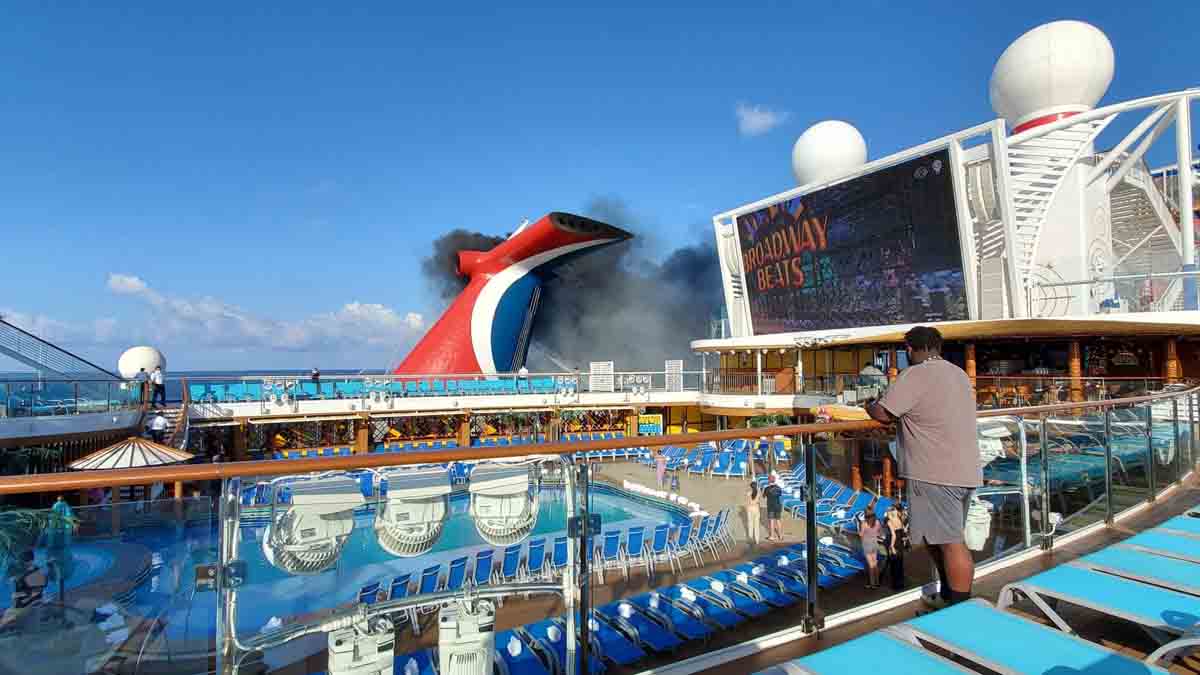 carnival cruise smokestack fire