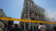 The five-star Hotel Saratoga is heavily damaged after an explosion in Old Havana, Cuba