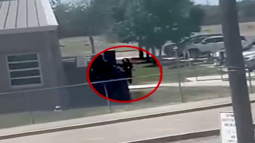 Uvalde school shooter recorded on video headed into Robb Elementary School.