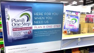 Plan B One-step birth control in CVS Pharmacy, Boston, MA.