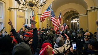 FILE - Trump supporters protest inside the US Capitol on Jan. 6, 2021, in Washington, D.C.