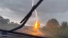 Woman Captures Lightning Strike Family's Truck on Highway Near Tampa