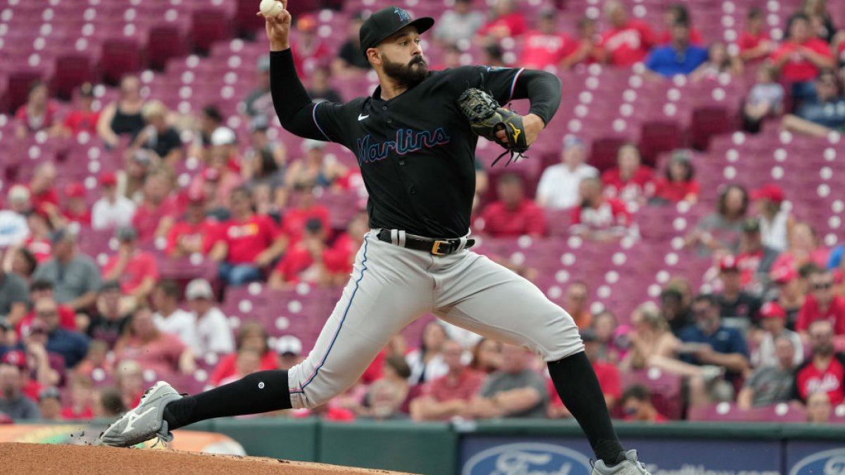 Tanner Scott of the Miami Marlins pitches during the ninth inning News  Photo - Getty Images