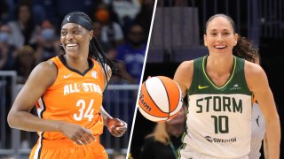 Sylvia Fowles (left) and Sue Bird (right).