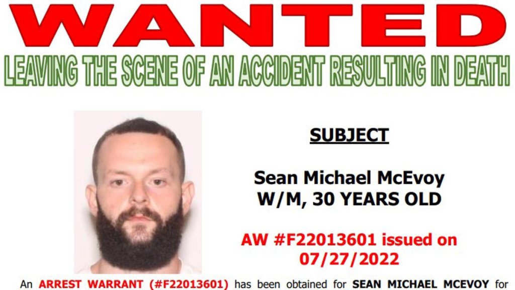 Miami-Dade Police wanted flyer for Sean Michael McEvoy.