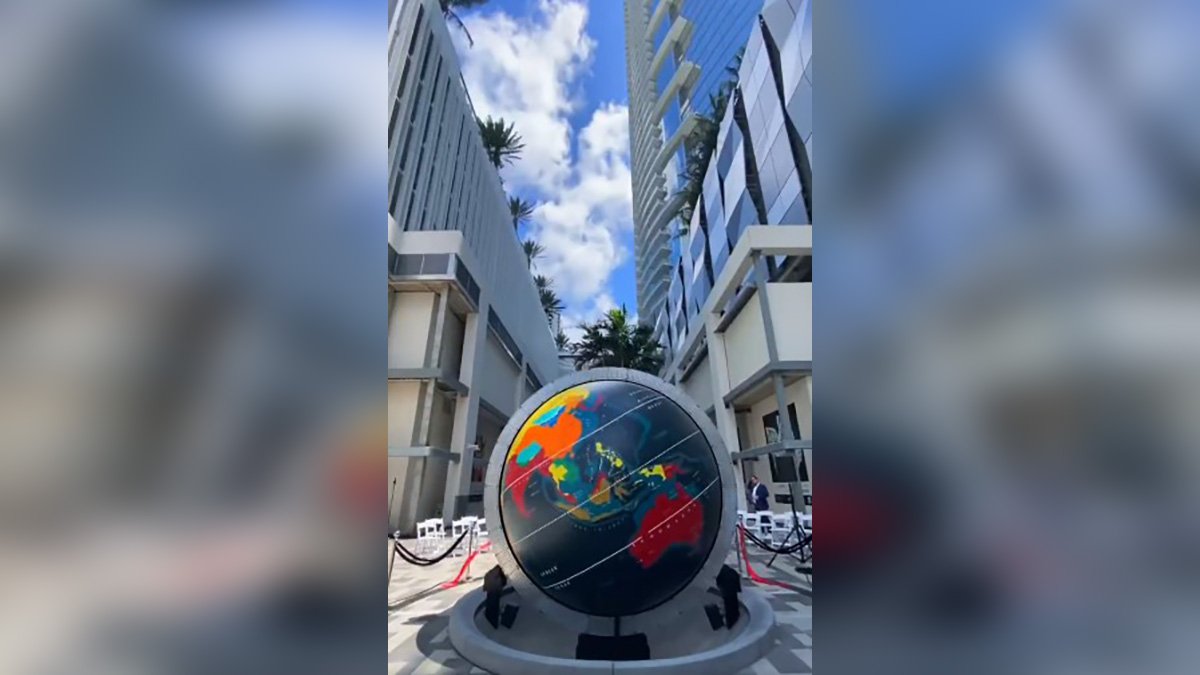 Pan Am Globe Officially Placed at Permanent Location in Downtown Miami - Vimarsana News