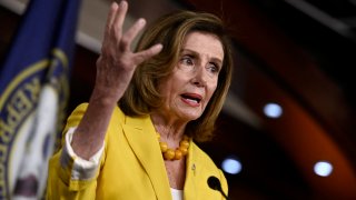 US Speaker of the House Nancy Pelosi, Democrat of California, speaks during her weekly press conference on Capitol Hill in Washington, DC, on August 12, 2022.