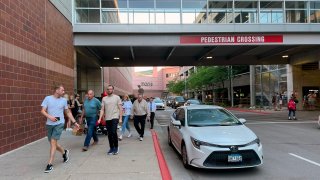 Customers leave the Mall of America after a lockdown was lifted