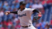 Edward Cabrera of the Miami Marlins stands on the mound in the game News  Photo - Getty Images