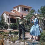 Doctor Seuss And His Wife Outside Their House