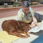 Dr Seuss And His Dog Outside