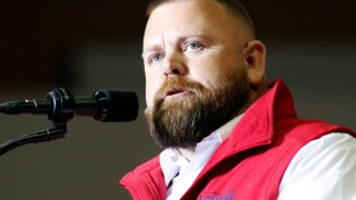 FILE – J.R. Majewski, Republican candidate for U.S. Representative for Ohio’s 9th Congressional District, speaks at a campaign rally in Youngstown, Ohio., Sept. 17, 2022.