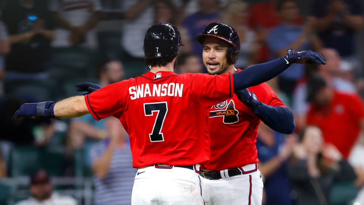 Jackson Stephens of the Atlanta Braves pitches during the ninth News  Photo - Getty Images