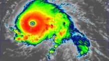 Category 5 Hurricane Dorian as it made landfall in Abacos, Bahamas (courtesy NOAA)