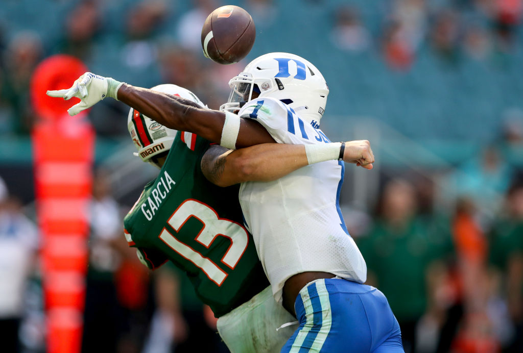 Duke Forces 8 Turnovers, Rolls Past Miami 45-21