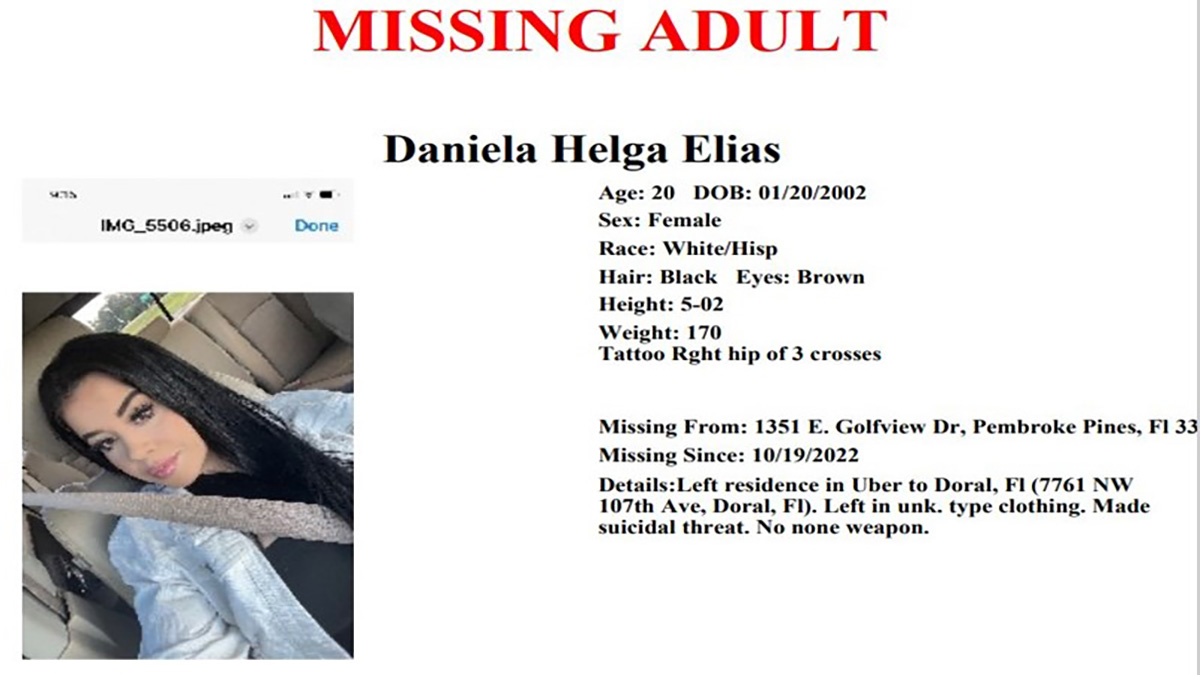 Missing Pembroke Pines Woman Found Dead in Doral After Search
