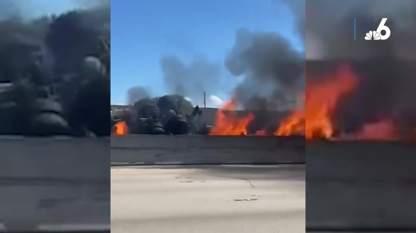New Video Shows Broward Firefighter Saving Girlfriend From Fiery Crash on I-95