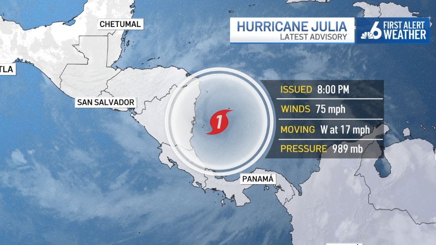 Tropical Storm Julia Becomes A Hurricane, Possible Life-Threatening ...