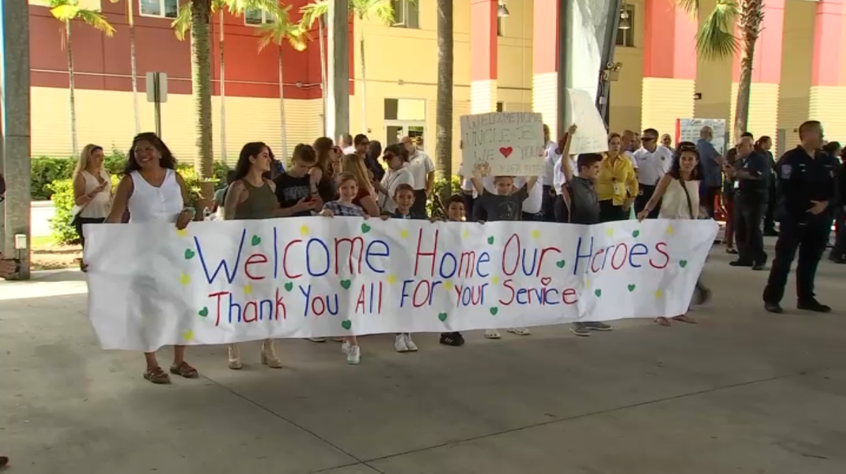 96 Members of Search and Rescue Team Return Home From Hurricane-Ravaged Areas