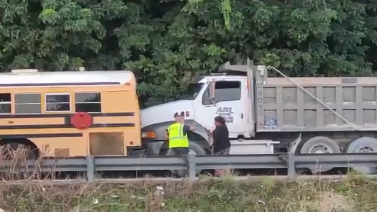 Child Hospitalized After Dump Truck Collides With School Bus in SW ...