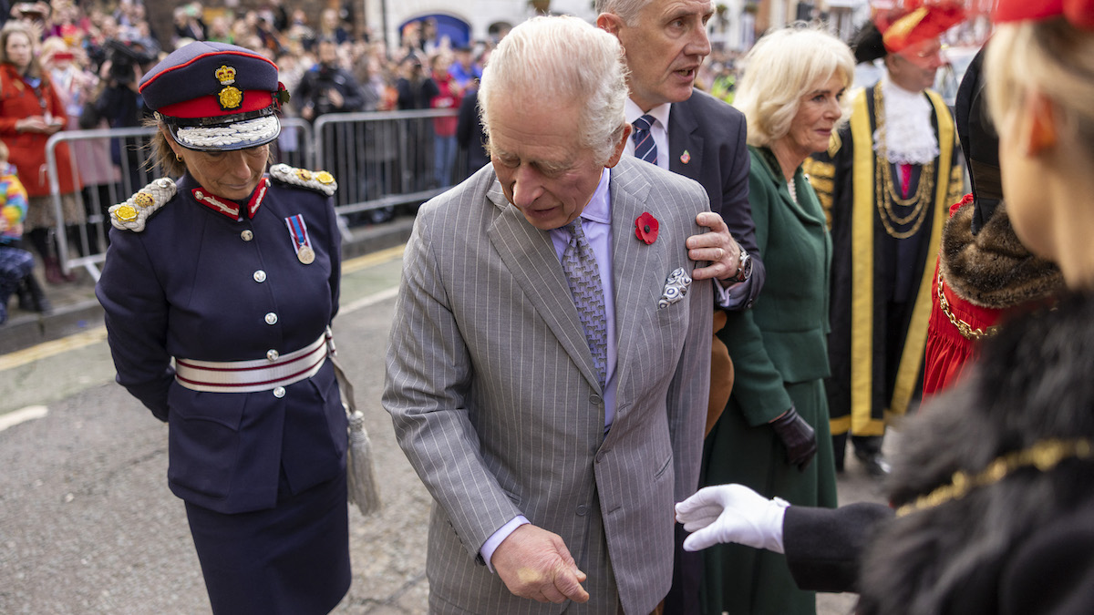 Protester Arrested Immediately after Throwing Eggs at King Charles III Protester Arrested Immediately after Throwing Eggs at King Charles III