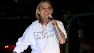 LAS VEGAS, NEVADA – FEBRUARY 12: Singer and producer Aaron Carter performs at the “Kings of Hustler” male revue at Larry Flynt’s Hustler Club on February 12, 2022 in Las Vegas, Nevada. (Photo by Gabe Ginsberg/Getty Images)