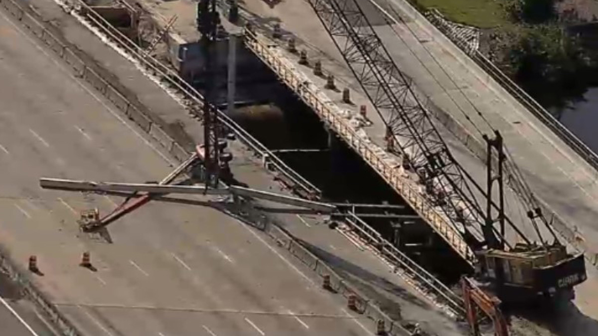 2 Workers Injured in Crane Collapse on I-95 in Broward