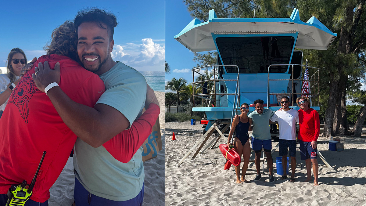 Spearfisher Hit By Boat Reunites With Dania Beach Lifeguards Who Saved