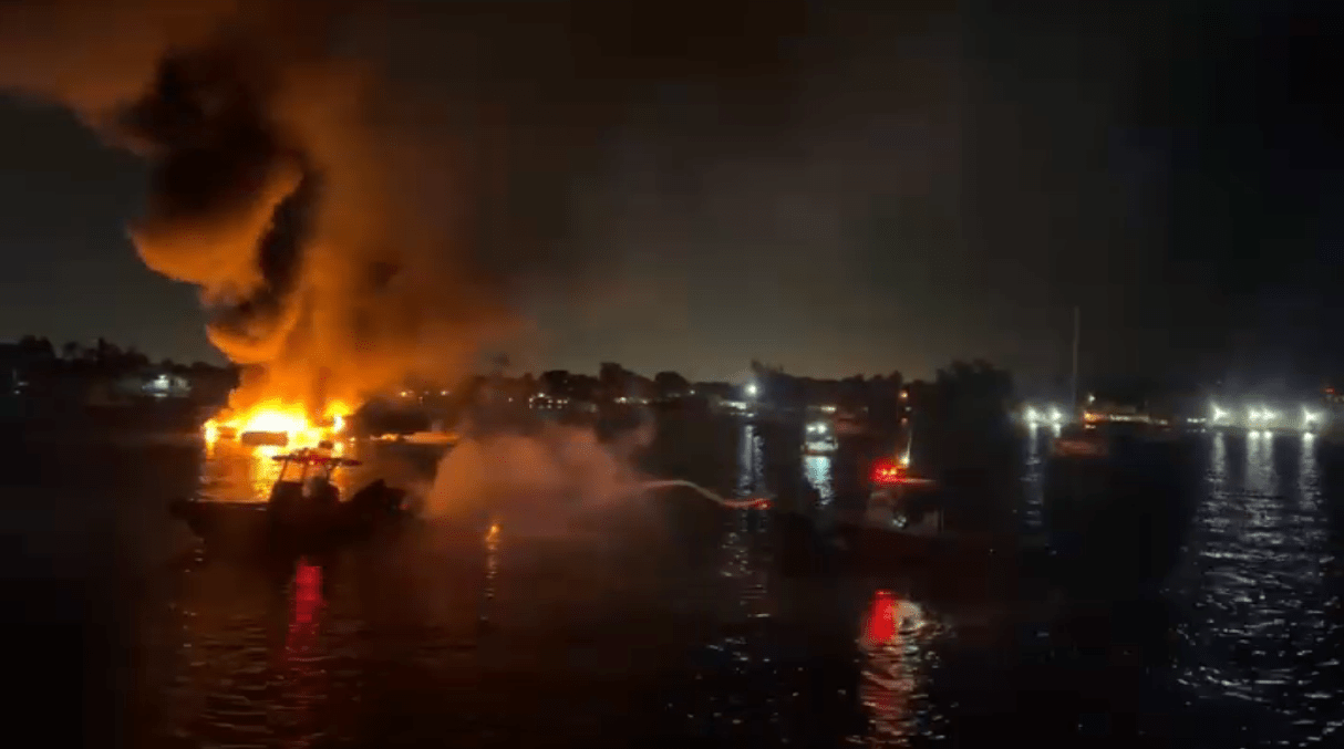 ‘A Big Mess': 2 Escape After Boats Catch Fire at Hollywood Marina