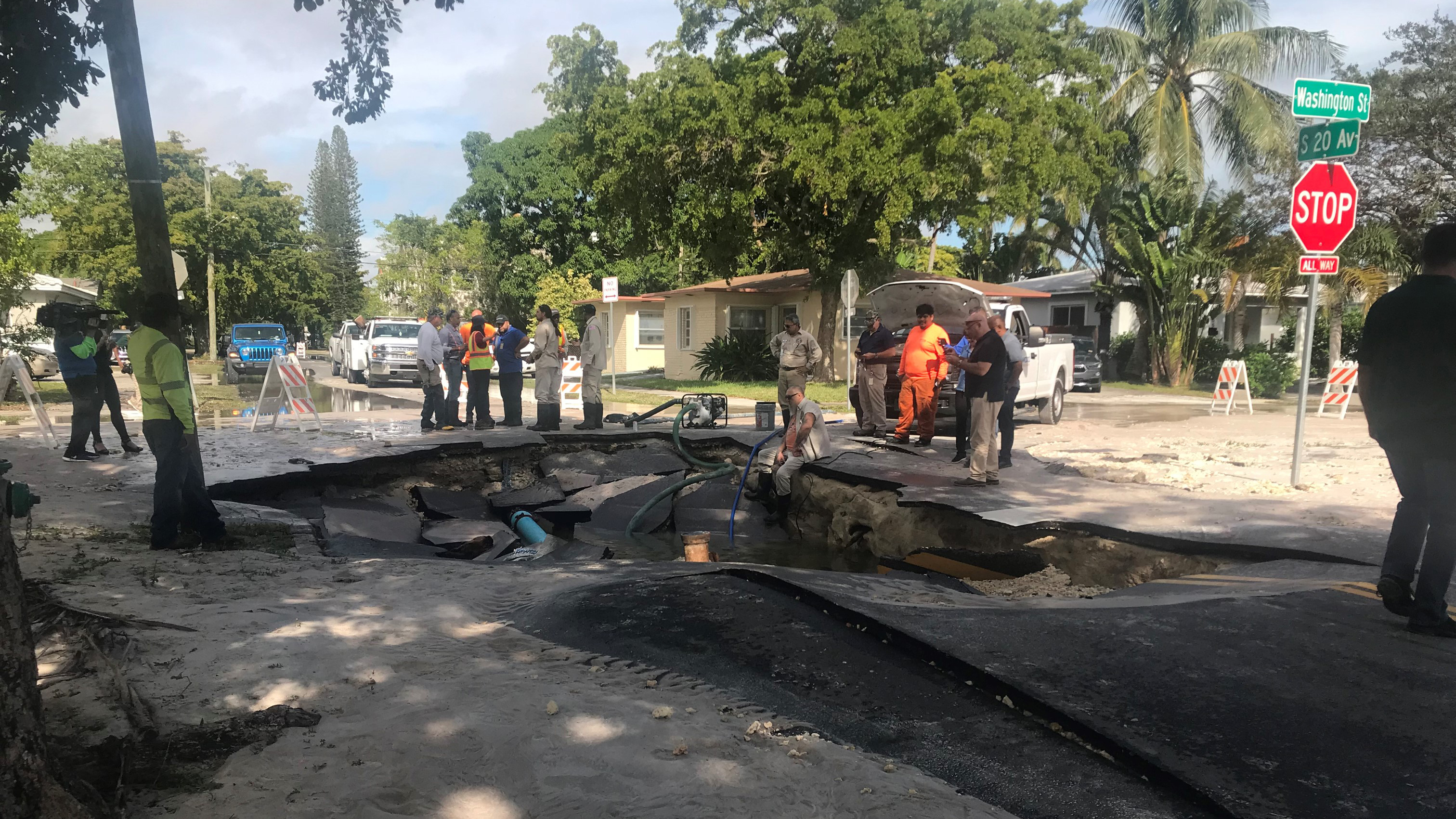 Massive Water Main Break Floods Streets, Halts Traffic in Hollywood Neighborhood