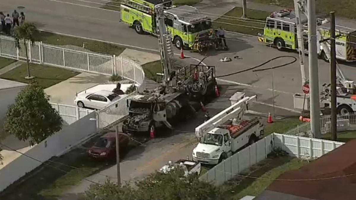 FPL Worker Electrocuted, Truck Catches Fire in SW Miami-Dade