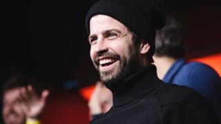 Gerard Piqué, president of the Kings League, smiles during the third day of the Kings League at Cupra Arena on January 15, 2023 in Barcelona, Spain.