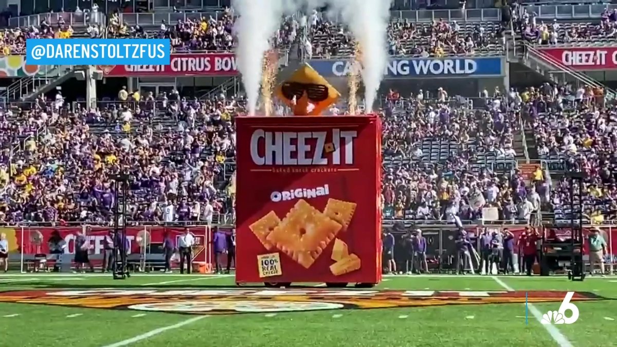 Giant CheezIt Takes Over Pregame Ceremony at Bowl Game in Orlando