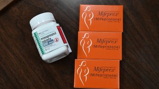 Mifepristone (Mifeprex) and Misoprostol, the two drugs used in a medication abortion, are seen at the Women’s Reproductive Clinic, which provides legal medication abortion services, in Santa Teresa, New Mexico, on June 17, 2022.