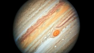 This photo made available by NASA shows the planet Jupiter, captured by the Hubble Space Telescope, on June 27, 2019.