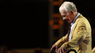Aug 3, 2018; Canton, OH, USA; Bobby Beathard during the Pro Football Hall of Fame Enshrinees’ Gold Jacket Dinner at Canton Memorial Civic Center. Mandatory Credit: Aaron Doster-USA TODAY Sports