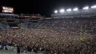TALLAHASSEE, FLORIDA – NOVEMBER 25: A general view as fans storm the field after the Florida State Seminoles defeated the Florida Gators 45-38 in a game at Doak Campbell Stadium on November 25, 2022 in Tallahassee, Florida. (Photo by James Gilbert/Getty Images)