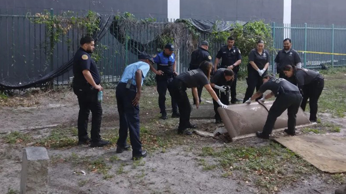 Remains Removed From Grave At Historic Miami City Cemetery Police   031323 Miami City Cemetery Opened Vault 