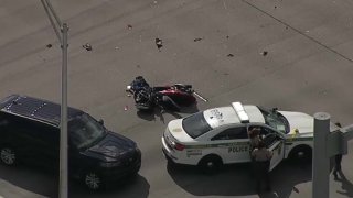 Police are investigating a crash that left a motorcyclist dead in northwest Miami-Dade Monday morning.