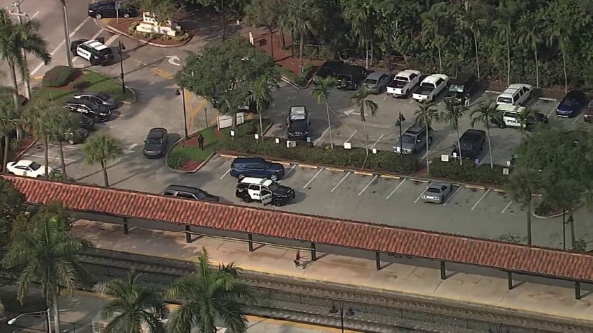 Scene of Stabbing at Tri-Rail Station in Hollywood
