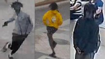 Images of three possible suspects sought in connection with the Memorial Day shooting on the Hollywood Beach Broadwalk.