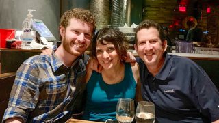 The author (left) and his parents, Corey-Jan Albert and Joel Deitch.