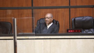 Circuit Judge Clifton Newman hears arguments on whether he should halt enforcement of South Carolina’s new law banning abortion when cardiac activity is detected during a hearing, Friday, May 26, 2023, in Columbia, South Carolina.