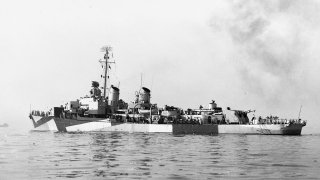 The USS Mannert L. Abele pictured in 1944