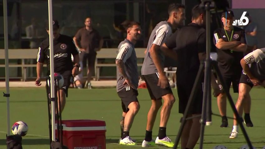 Lionel Messi practicing for 1st time since signing with Inter Miami