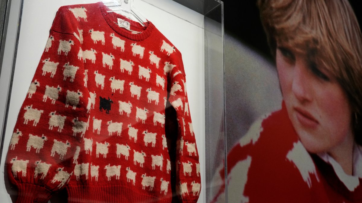Princess Diana’s ‘black sheep’ sweater sells for .1 million, smashing documents